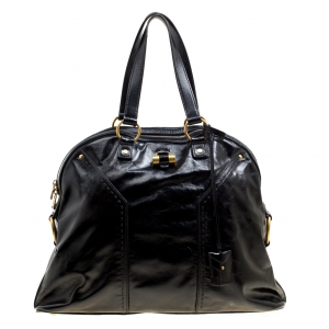 Saint Laurent Black Leather Oversized Muse Satchel