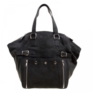 مملوكة مسبقًا Saint Laurent Grey Suede Medium Downtown Tote