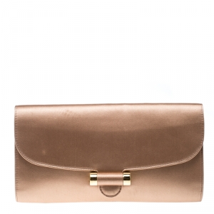 Pre Owned Saint Laurent Dusty Pink Satin Sac Muse Clutch