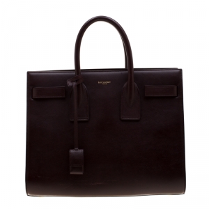 مملوكة مسبقًا Saint Laurent Burgundy Leather Small Classic Sac De Jour Tote