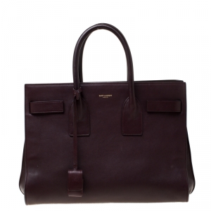 Pre Owned Saint Laurent Burgundy Leather Small Classic Sac De Jour Tote
