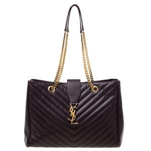 مملوكة مسبقًا Saint Laurent Paris Burgundy Matelasse Leather Cassandre Shopper Tote