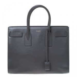 Pre Owned Saint Laurent Grey Leather Large Classic Sac De Jour Tote