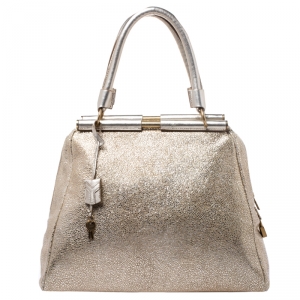 مملوكة مسبقًا Saint Laurent Metallic Gold Leather Medium Majorelle Tote Bag