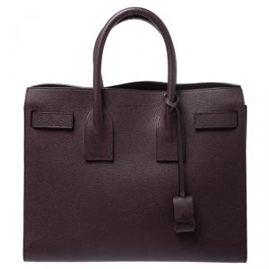مملوكة مسبقًا Saint Laurent Paris Maroon Leather Small Classic Sac De Jour Tote