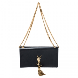 مملوكة مسبقًا Saint Laurent Black Leather Medium Kate Tassel Shoulder Bag