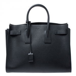 Pre Owned Saint Laurent Black Leather Large Classic Sac De Jour Tote