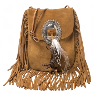 Pre Owned Saint Laurent Paris Brown Nubuck Anita Crossbody Bag