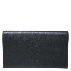 مملوكة مسبقًا Saint Laurent Paris Black Leather Belle De Jour Flap Clutch