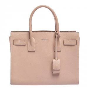 Pre Owned Saint Laurent Pink Leather Baby Classic Sac De Jour Tote