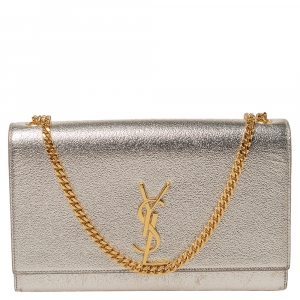 مملوكة مسبقًا Saint Laurent Paris Metallic Gold Leather Medium Kate Shoulder Bag