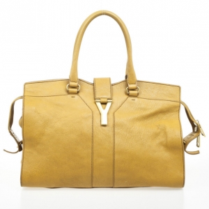 مملوكة مسبقًا Yves Saint Laurent Yellow Ysl Cabas Chyc Large Leather East West Bag