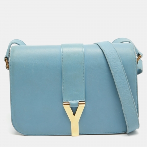 Saint Laurent Blue Leather Medium Chyc Flap Bag