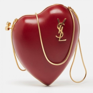 Saint Laurent Red Leather Love Box Chain Bag