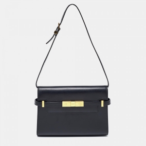Saint Laurent Black Leather Small Manhattan Shoulder Bag
