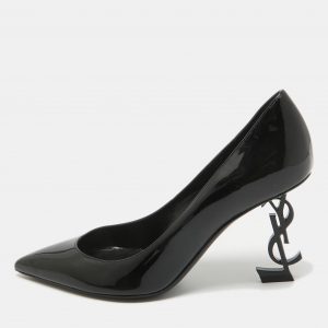Saint Laurent Black Patent Leather Opyum Pumps Size 36