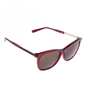 Pre Owned Salvatore Ferragamo Dark Red SF888SR Beads Embellished Sunglasses