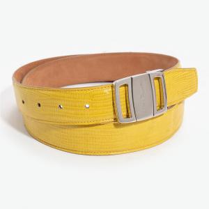 Salvatore Ferragamo Yellow Leather Belt 105 CM