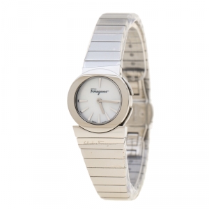 Salvatore Ferragamo Mother of Pearl Stainless Steel F70 Women's Wristwatch 24 mm