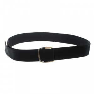 Salvatore Ferragamo Black Fabric Adjustable Belt One Size