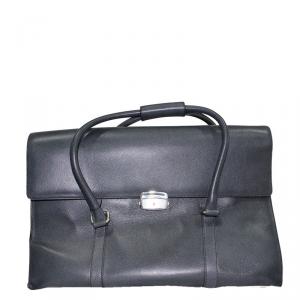 Pre Owned Salvatore Ferragamo Grey Calfskin Leather Nero Horse Bag