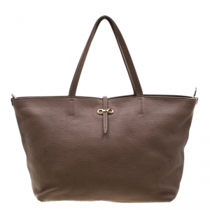 Pre Owned Salvatore Ferragamo Brown Leather Tote