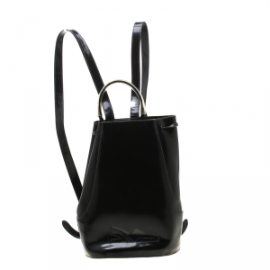 Salvatore Ferragamo Black Patent Leather Backpack