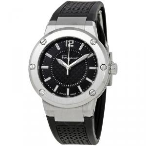 Salvatore Ferragamo Black Stainless Steel F-80 Women's Wristwatch 33MM