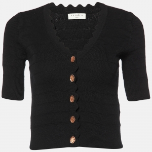 Sandro Black Knit Cropped Top S