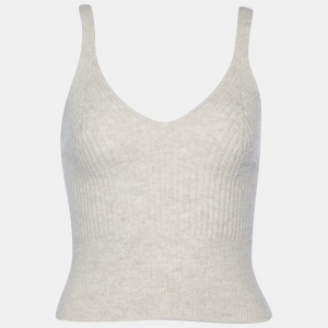 Sandro Beige Wool V-Neck Tank Top S