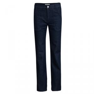 See by Chloe Indigo Dark Wash Denim Embroidered High Waist Boot Cut Jeans S