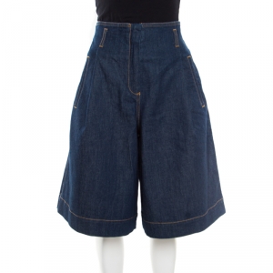 See by Chloe Indigo Dark Wash Denim High Waist Half Culottes S