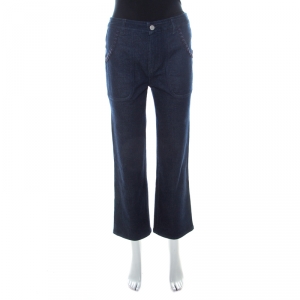 See by Chloe Blue Dark Wash Denim Lace Pocket Trim Flared Jeans S