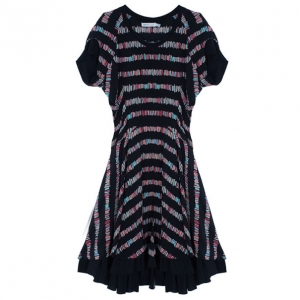 Pre Owned See by Chloe Printed Silk Crepe De Chine Dress M