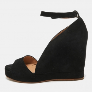 Pre Owned See by Chloé Black Suede Wedge Pumps Size 39