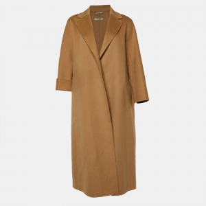 S'Max Mara Camel Brown Wool Belted Coat XS