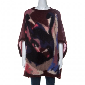 Sonia Rykiel Burgundy Knit Raglan Sleeve Cocoon Sweater M