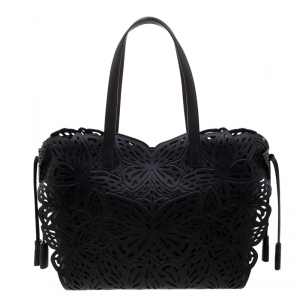 Sophia Webster Black Laser Cut Leather Liara Tote