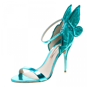 Sophia Webster Metallic Two Tone Leather Chiara Butterfly Wing Open Toe Sandals Size 41