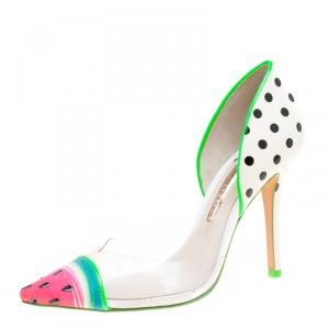 Sophia Webster Multicolor PVC and Leather Jessica Watermelon Pumps Size 38