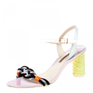 Sophia Webster Multicolor Fabric and Leather Atlanta Braided Ankle Strap Sandals Size 40.5
