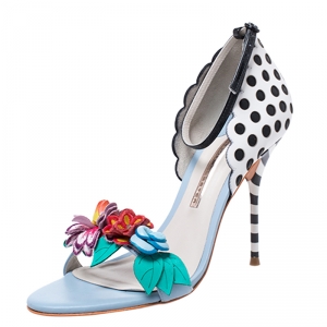 Sophia Webster Multicolor Leather Lilico Flower Embellished Ankle Strap Open Toe Sandals Size 39