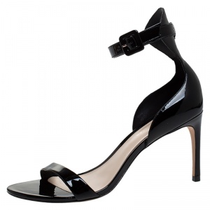 Sophia Webster Black Patent Leather Nicole Sandals Size 39.5
