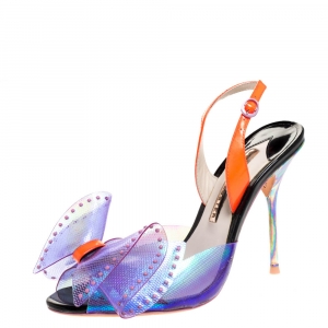 Sophia Webster Multicolor PVC And Patent Leah Bow Sandals Size 38.5