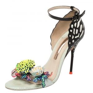 Pre Owned Sophia Webster Multicolor Patent Leather Lilico Ankle Strap Sandals Size 38.5