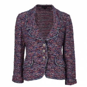 St. John Pink Tweed Knit Jacket L