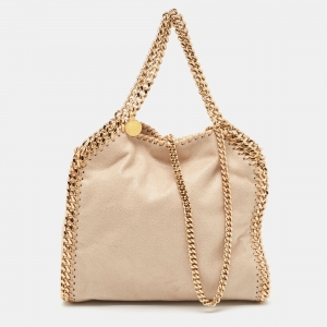 Pre Owned Stella McCartney Beige Faux Leather Mini Falabella Tote