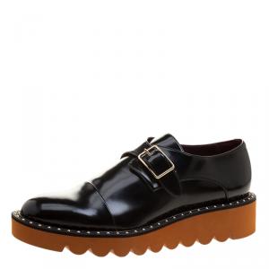 Stella McCartney Black Faux Leather Odette Loafers Size 39