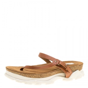 Stella McCartney Brown Faux Leather Altea Platform Slides Size 41