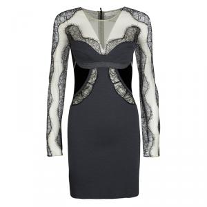 مملوكة مسبقًا فستان ستيلا مكارتني  قطيفة متعددة الألوان ودانتيل جيرسيهXS